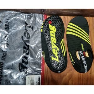 Adult Water Sport Shoes Beach Quick-Dry Barefoot Aqua Socks Black Yellow 6.5-7.5